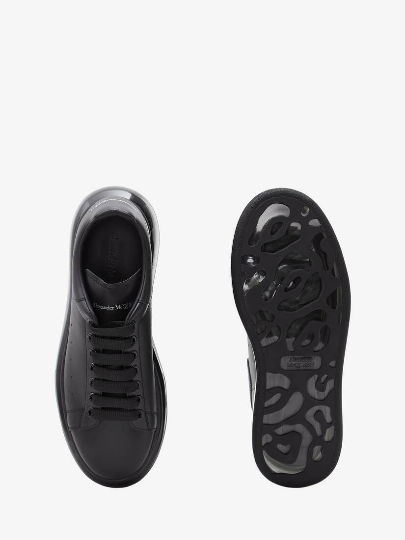 Men's Oversized Transparent Sole Sneaker in Black - 4