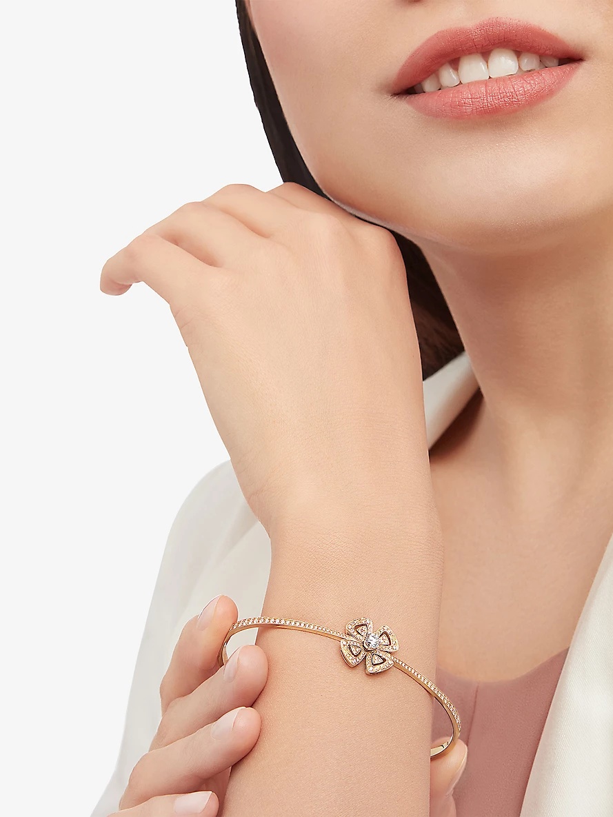 Fiorever 18ct rose-gold and 0.93ct brilliant-cut diamond bracelet - 4
