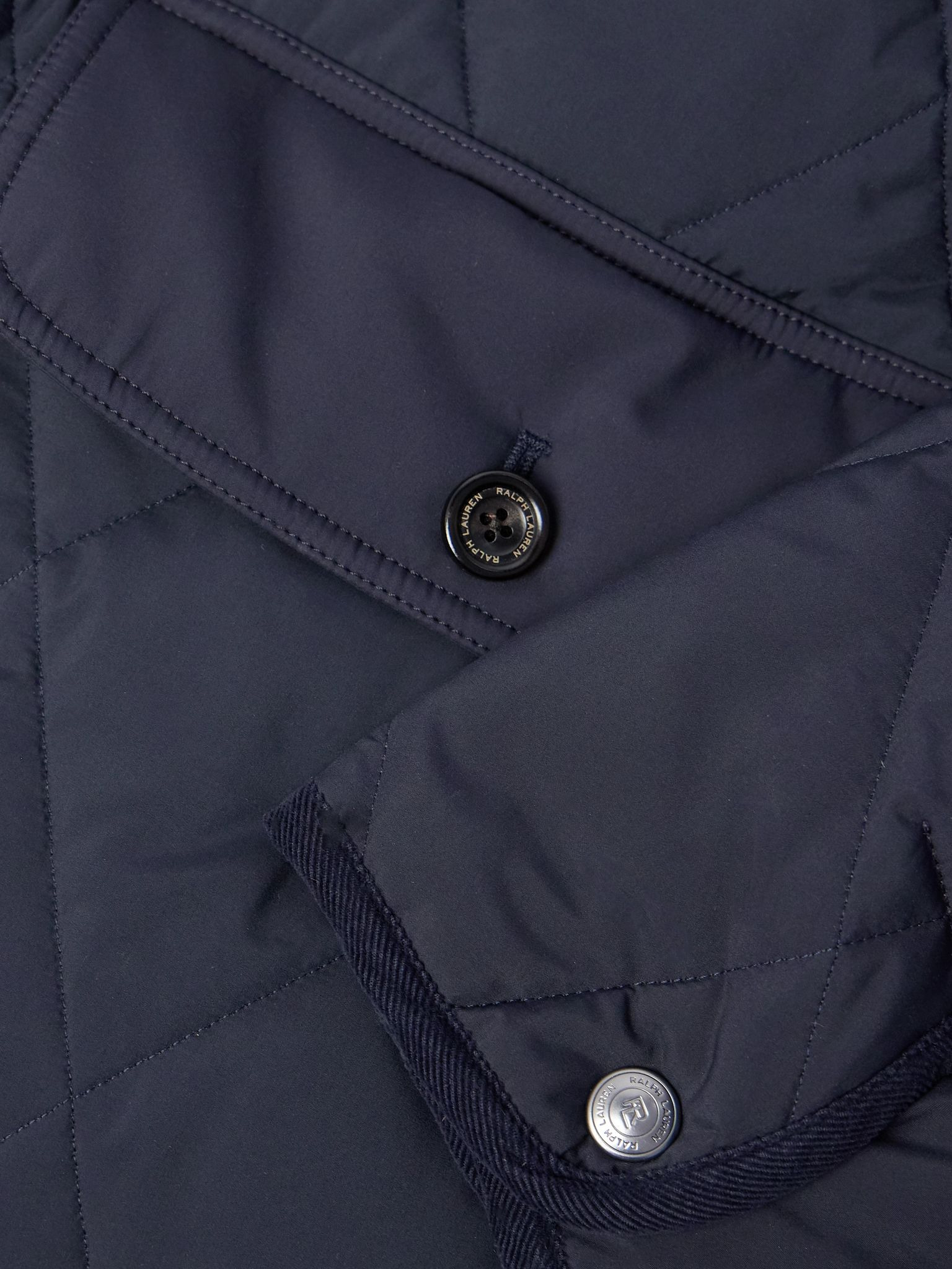 Carleton Corduroy and Suede-Trimmed Quilted Shell Down Jacket Navy - 5