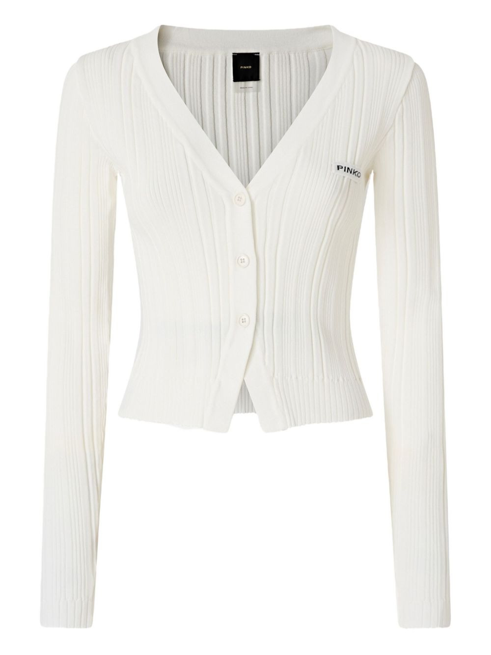 ribbed V-neck cardigan - 1
