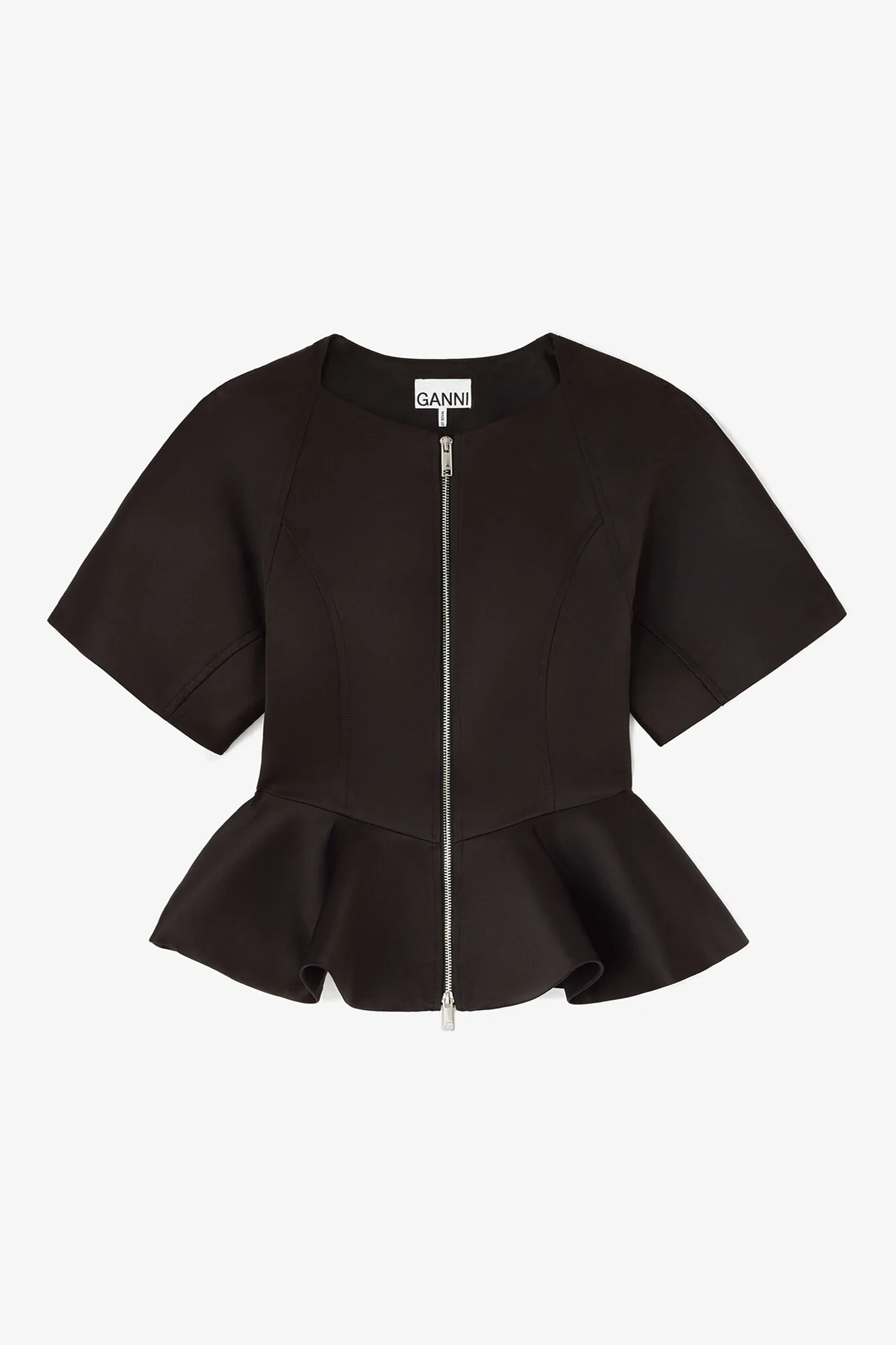 BLOUSE IN BLACK SATIN - 1