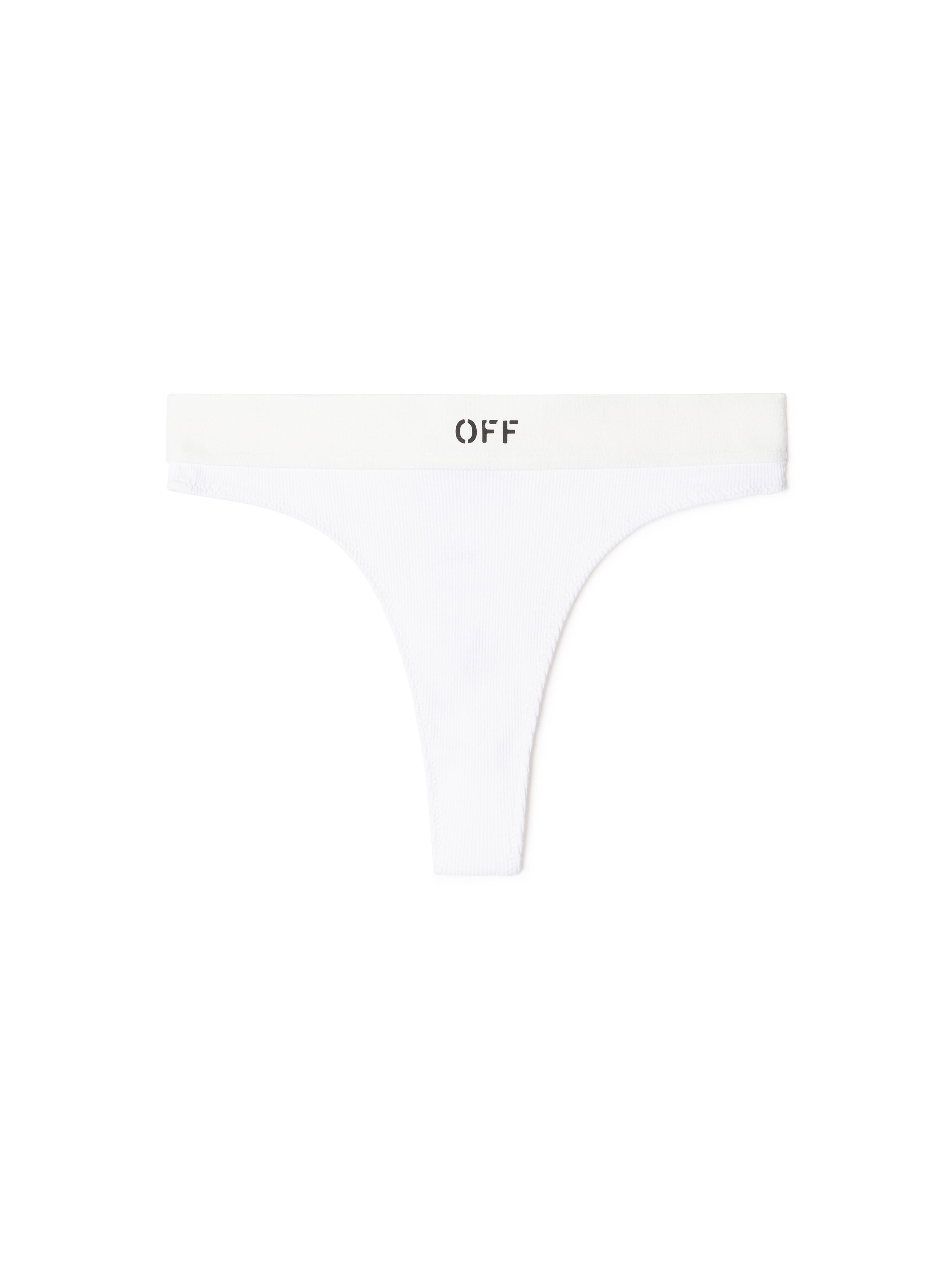 White/black Off Rib Thong - 4