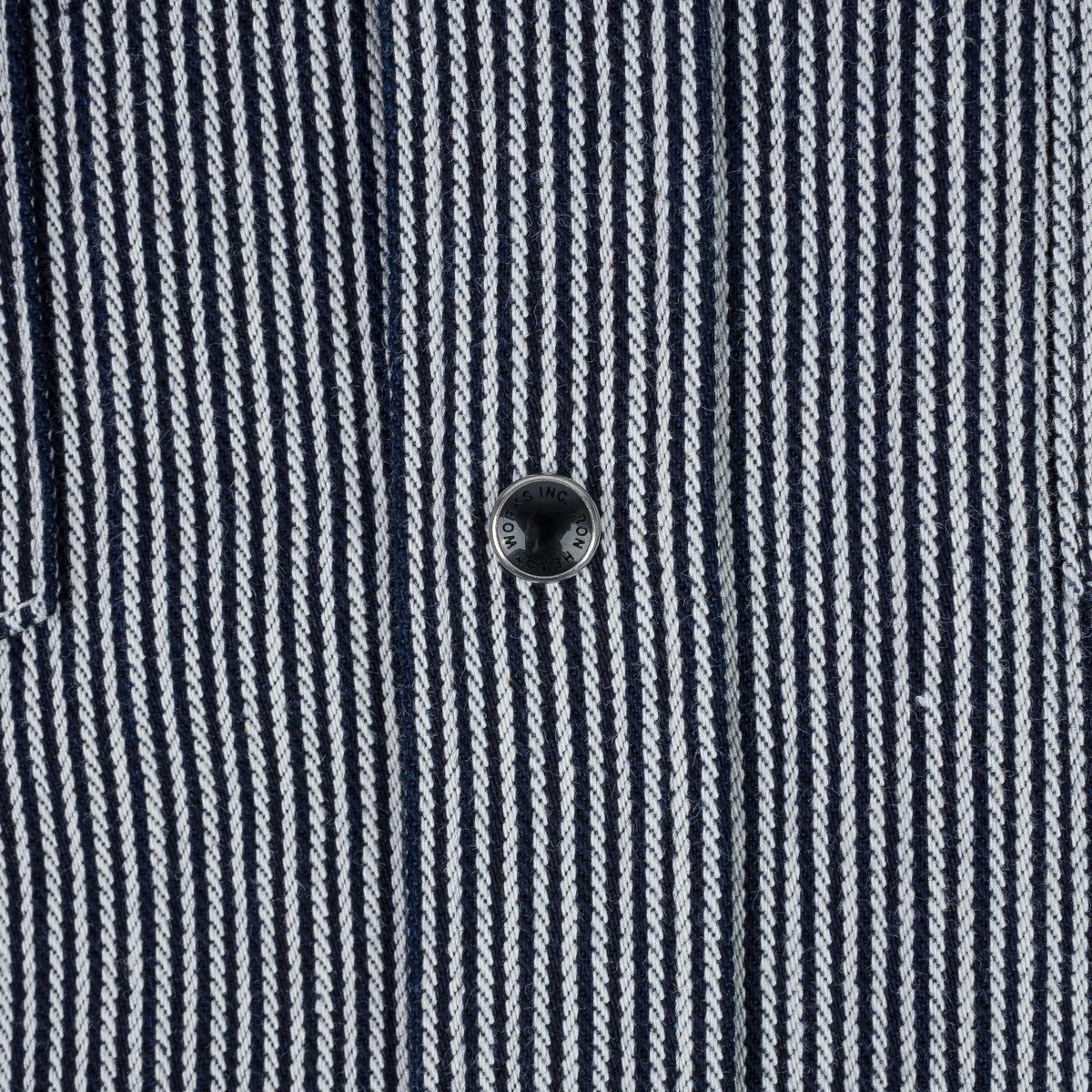 IHSH-365-IND 8oz Herringbone Hickory Stripe Sawtooth Western Shirt - Indigo - 10