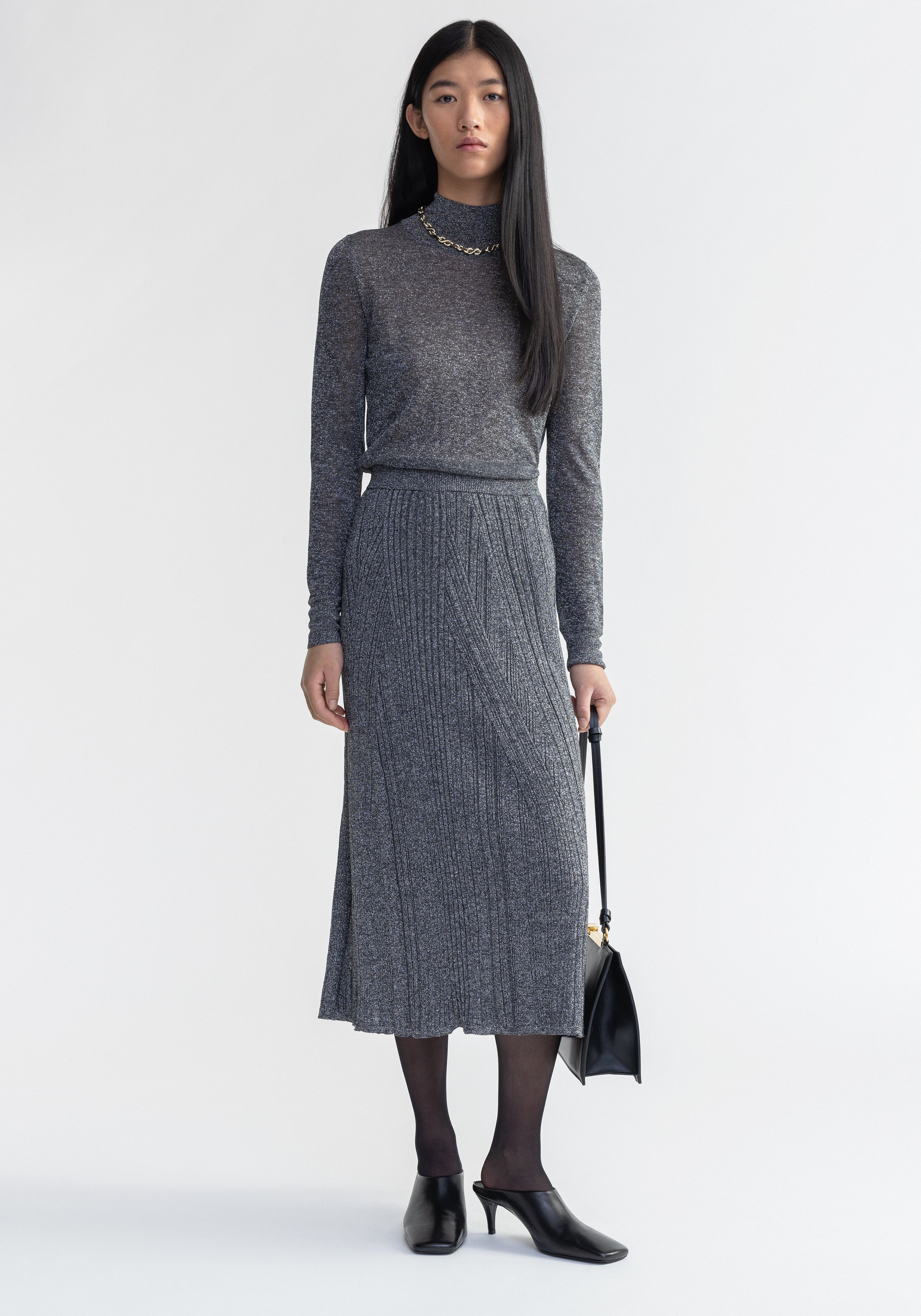 MOSSY
Sparkly ribbed midi skirt - 2