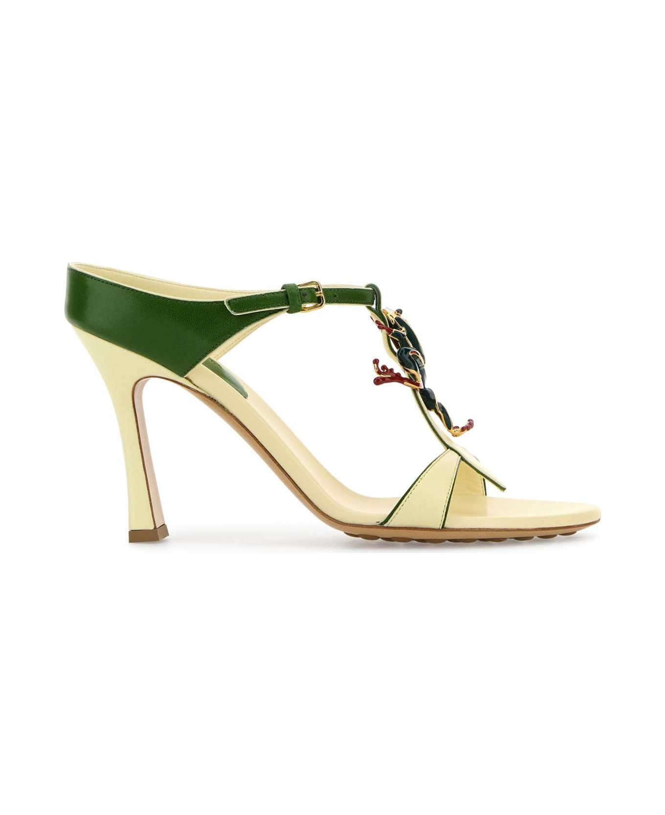 Two-tone Leather Rana Mules - 1