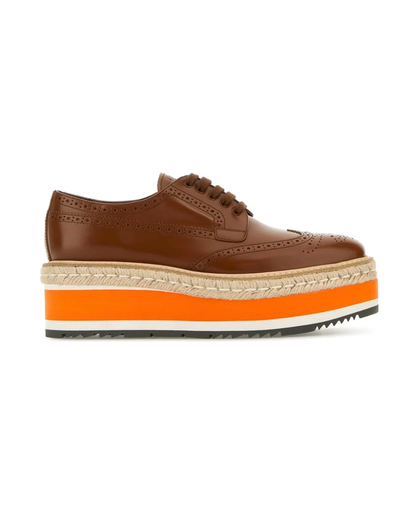 Caramel Leather Lace-up Shoes - 1