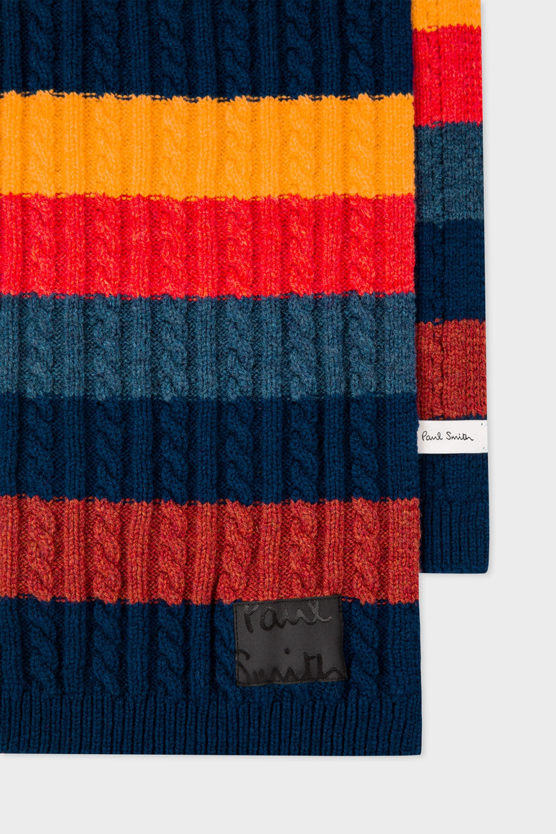 Paul Smith 'Artist Stripe' Cable Knit Scarf outlook