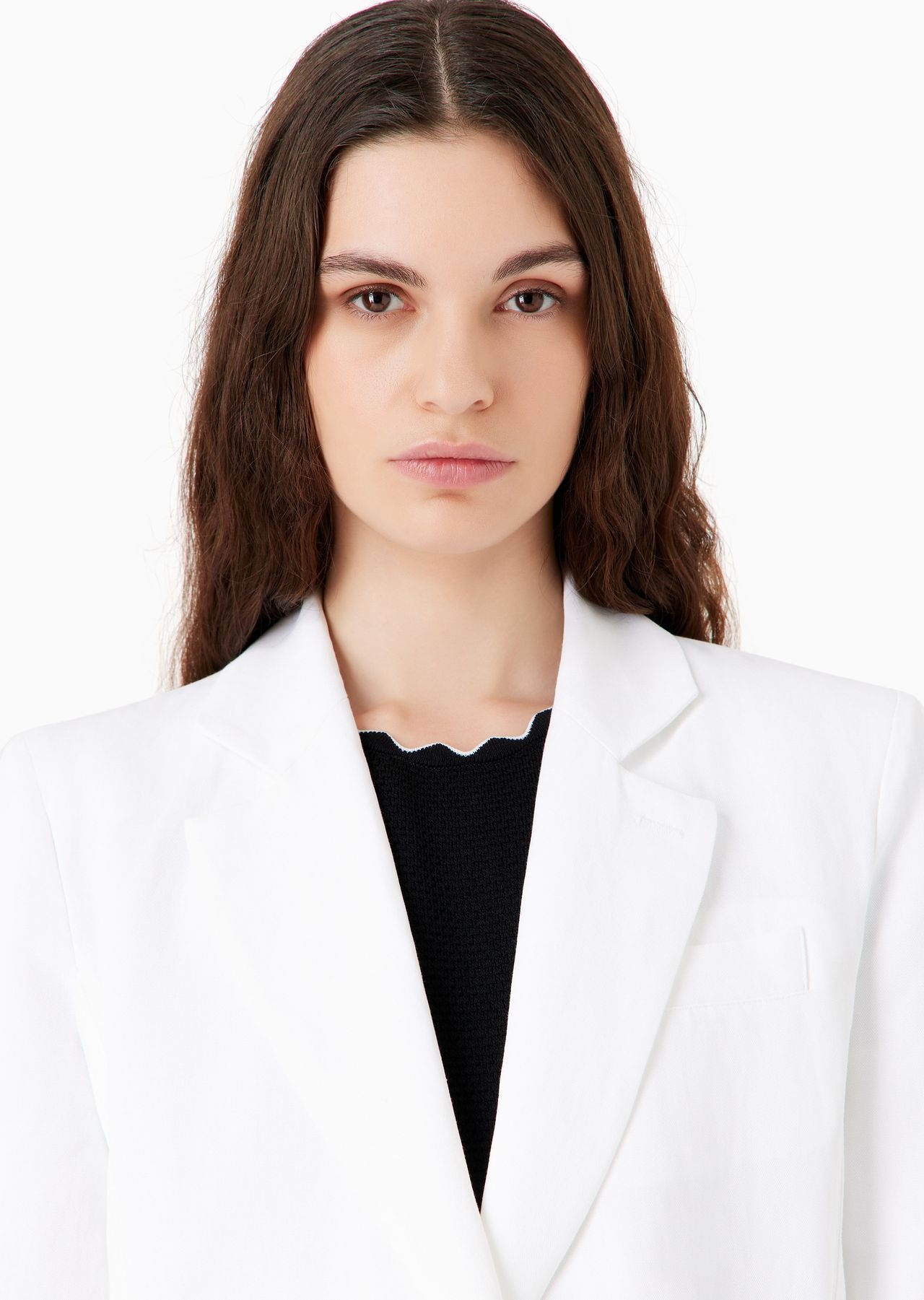 Linen-blend shantung blazer with ribbon ties - 5