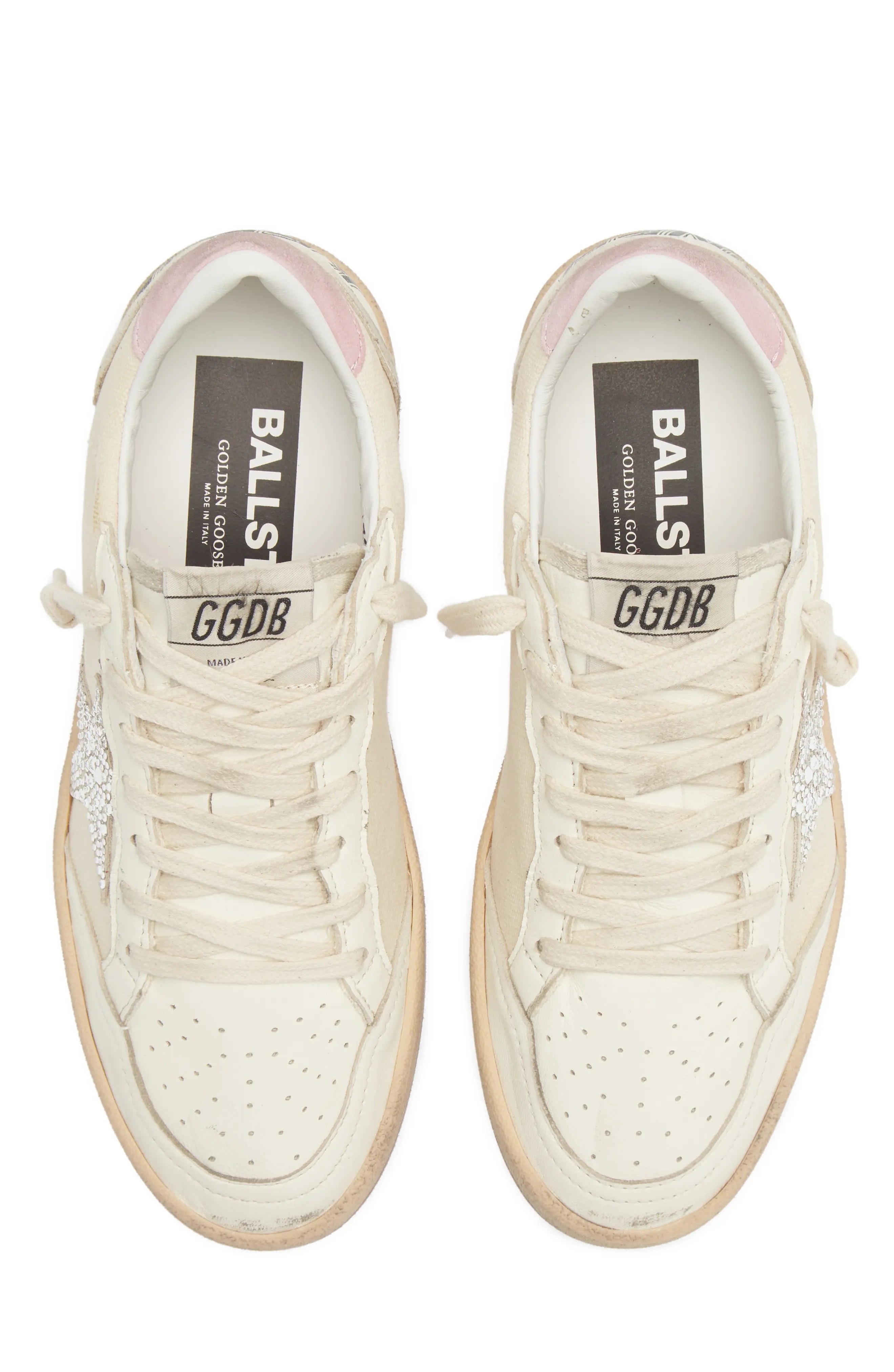 Ball Star Low Top Sneaker in Canvas/Crystal/Pink - 5