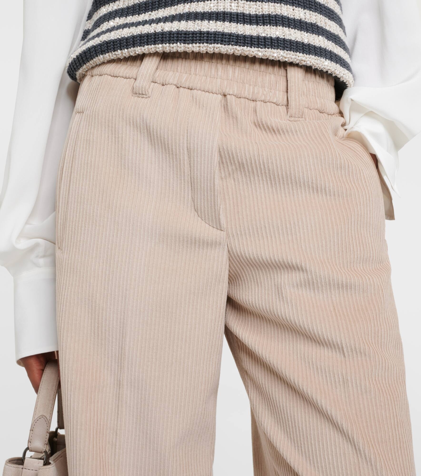 Cotton corduroy wide-leg pants - 4
