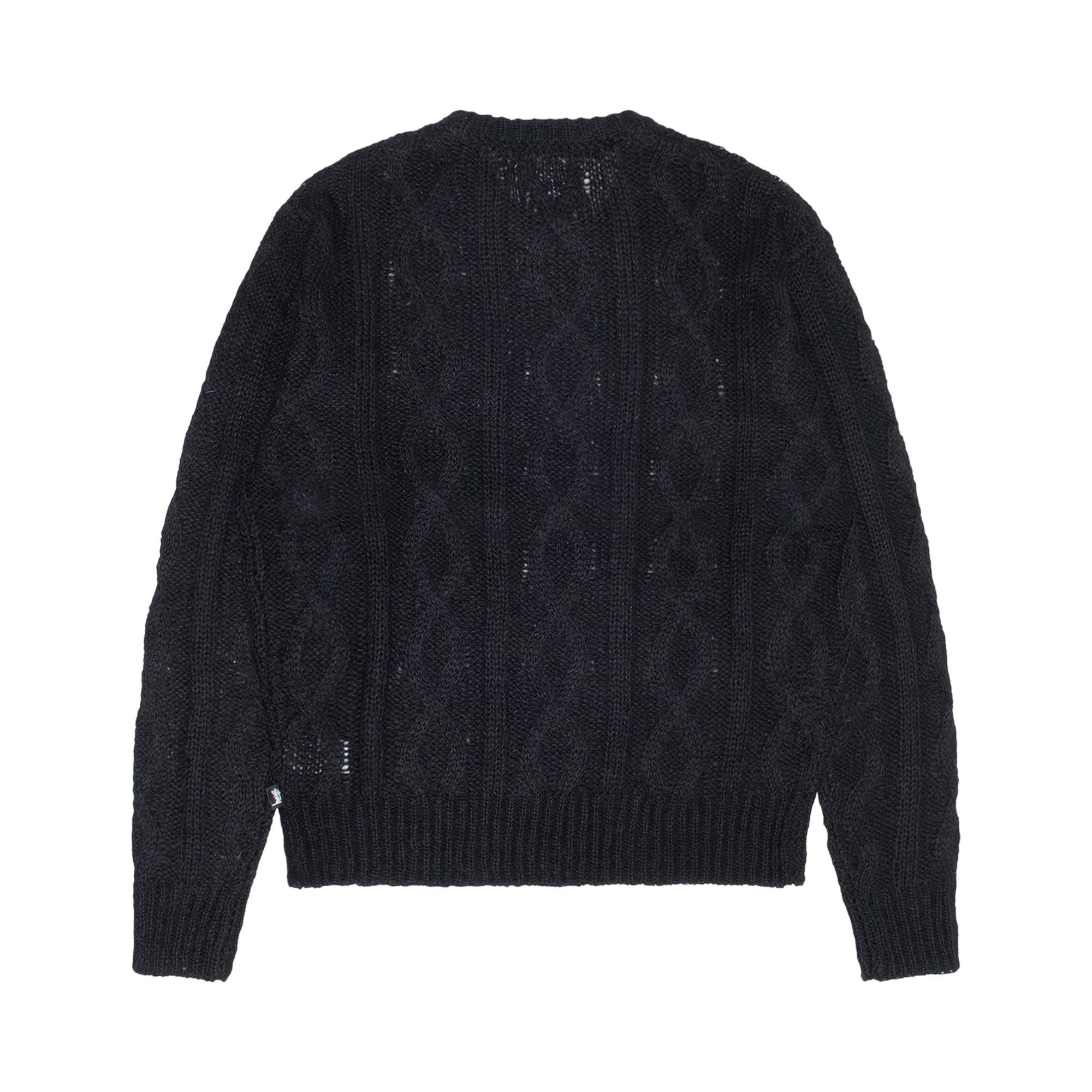 Stussy Cable Loose Knit Sweater 'Black' - 2