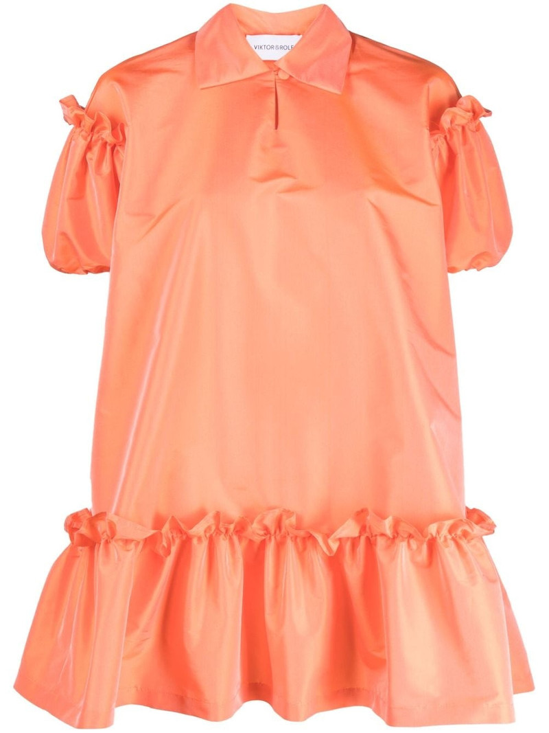 ruffle-trim short-puff sleeve minidress 1