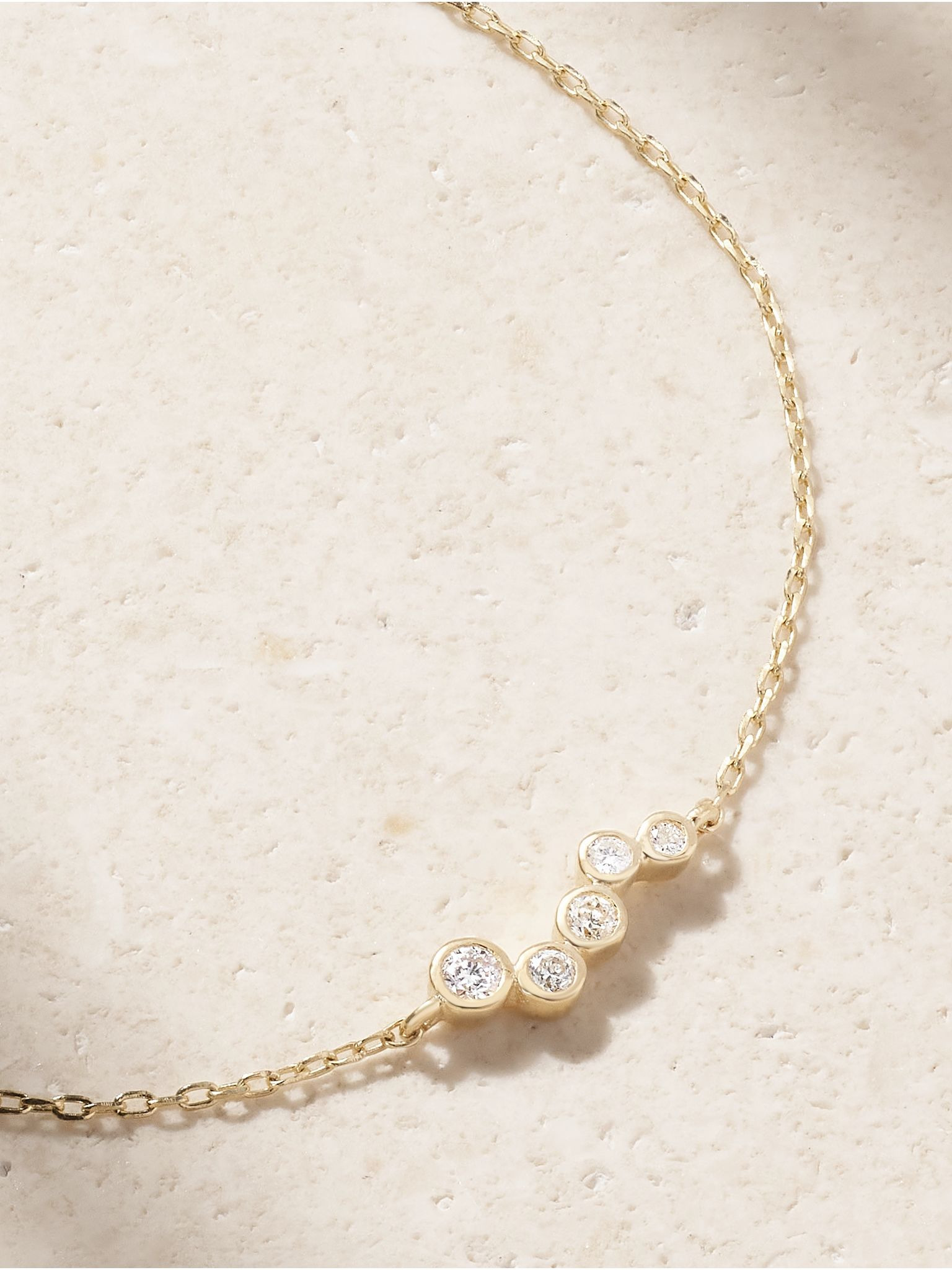 Wave 14-karat gold diamond bracelet Gold - 4