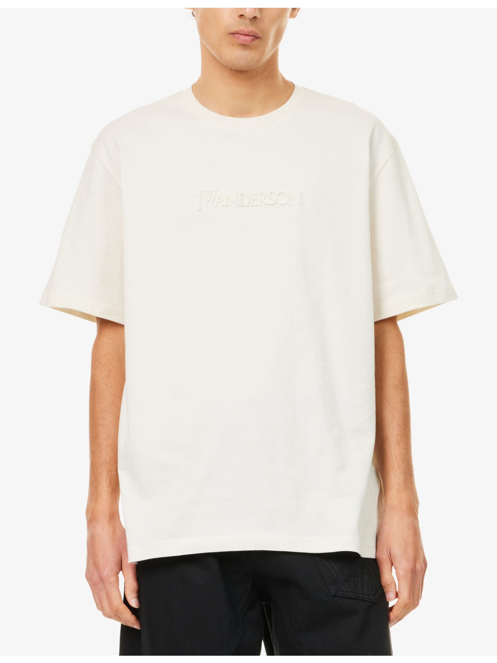 Embossed Logo-Embroidery Crewneck Cotton T-Shirt - 3
