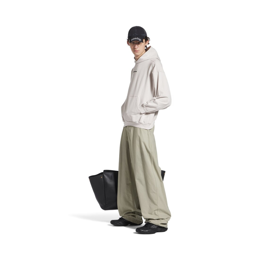 New Balenciaga Back Hoodie Medium Fit in Off White - 2