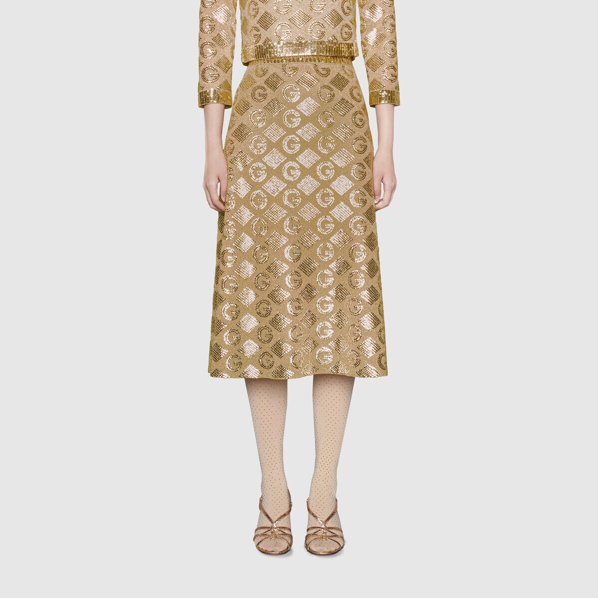 Lamé G rhombi jacquard skirt - 3