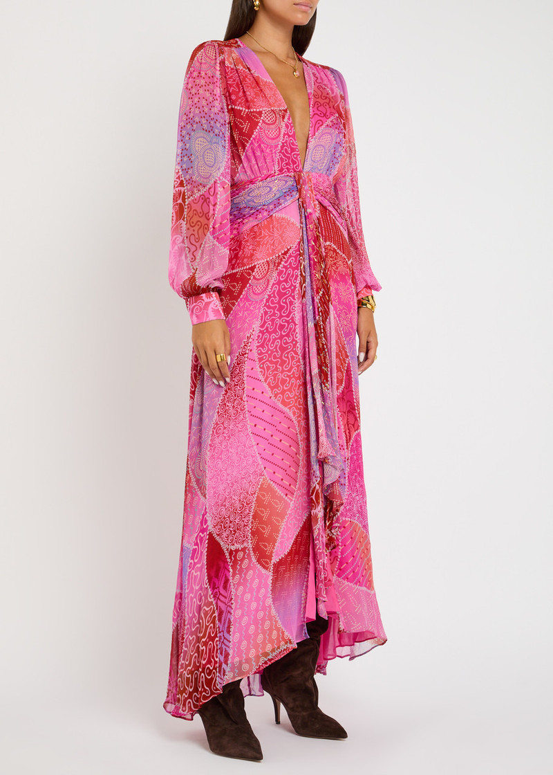 RIXO Rixo Meera Patterned Silk-chiffon Midi Dress outlook