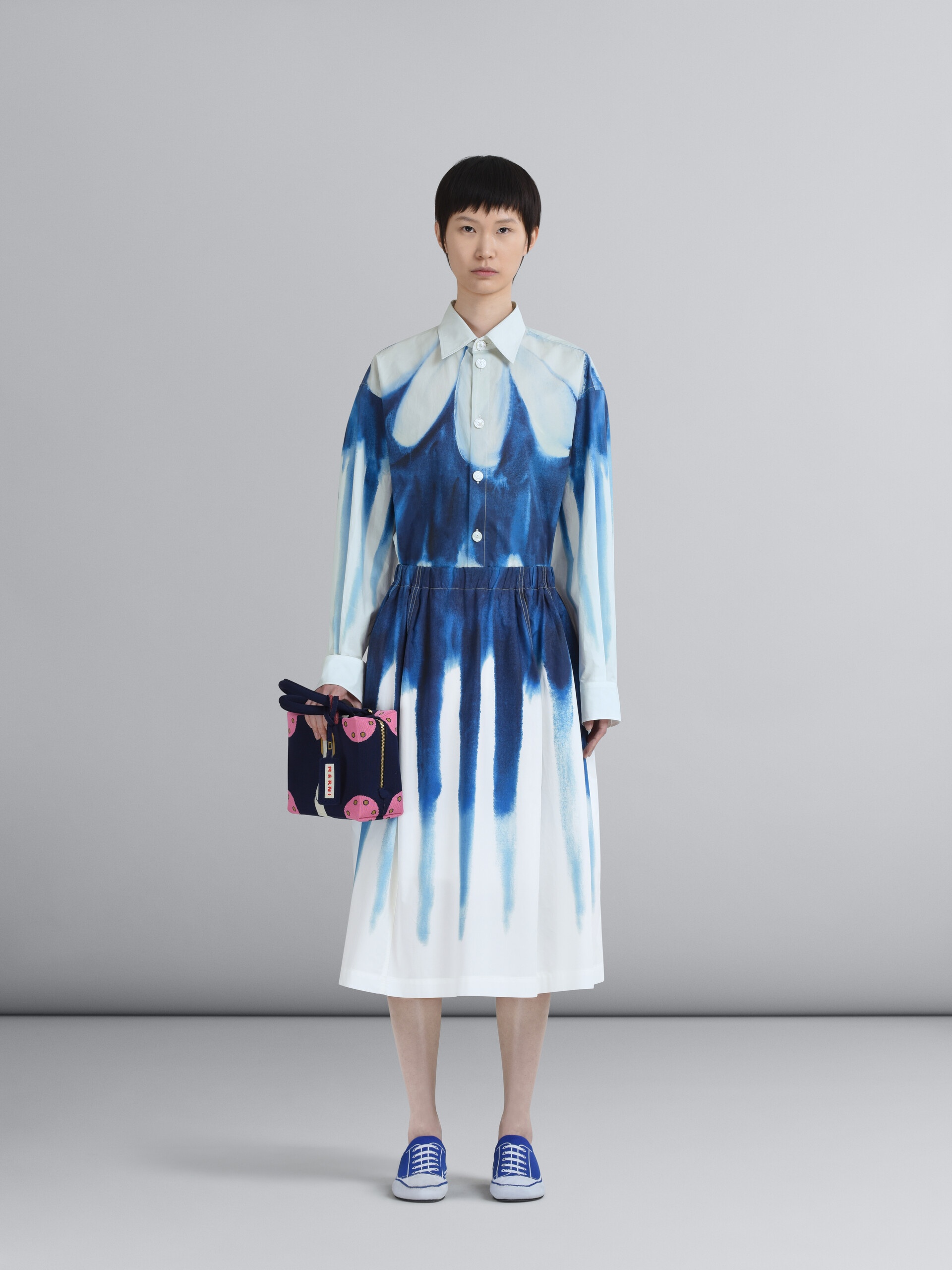 CUBIC BAG IN BLUE TROMPE-L'ŒIL JACQUARD - 2