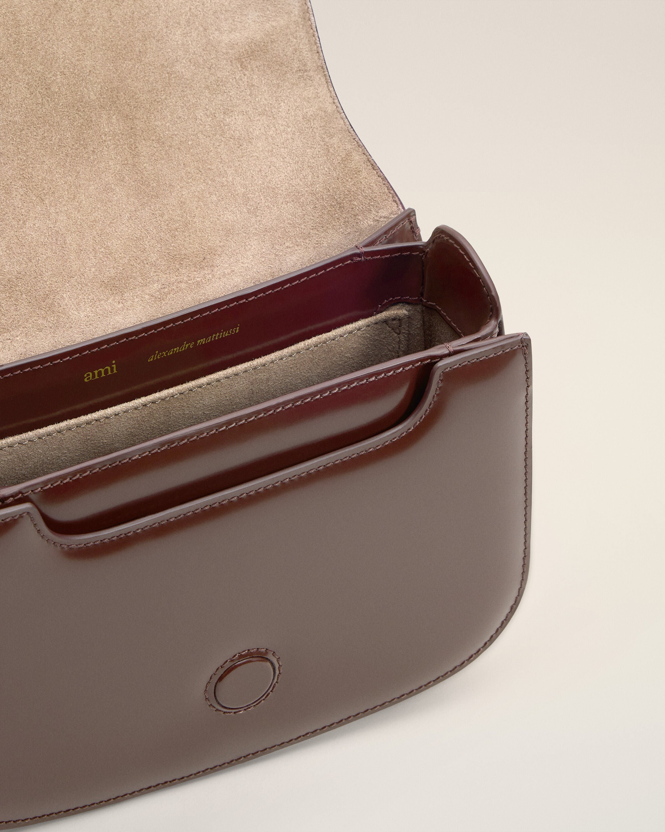 BURGUNDY GLAZED LEATHER PARIS PARIS BAG - 6