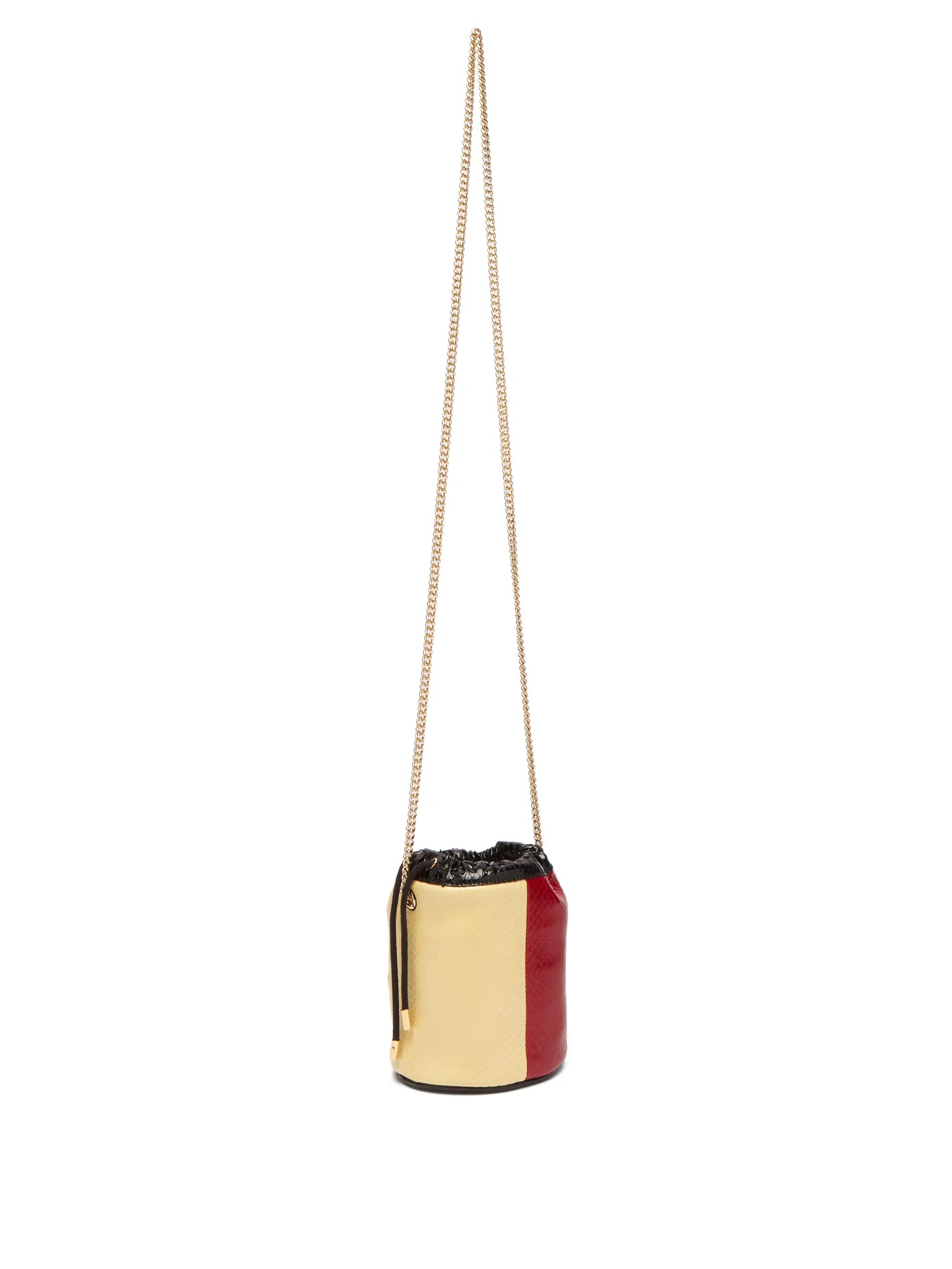 Zumi colour-block elaphe cross-body bucket bag - 4