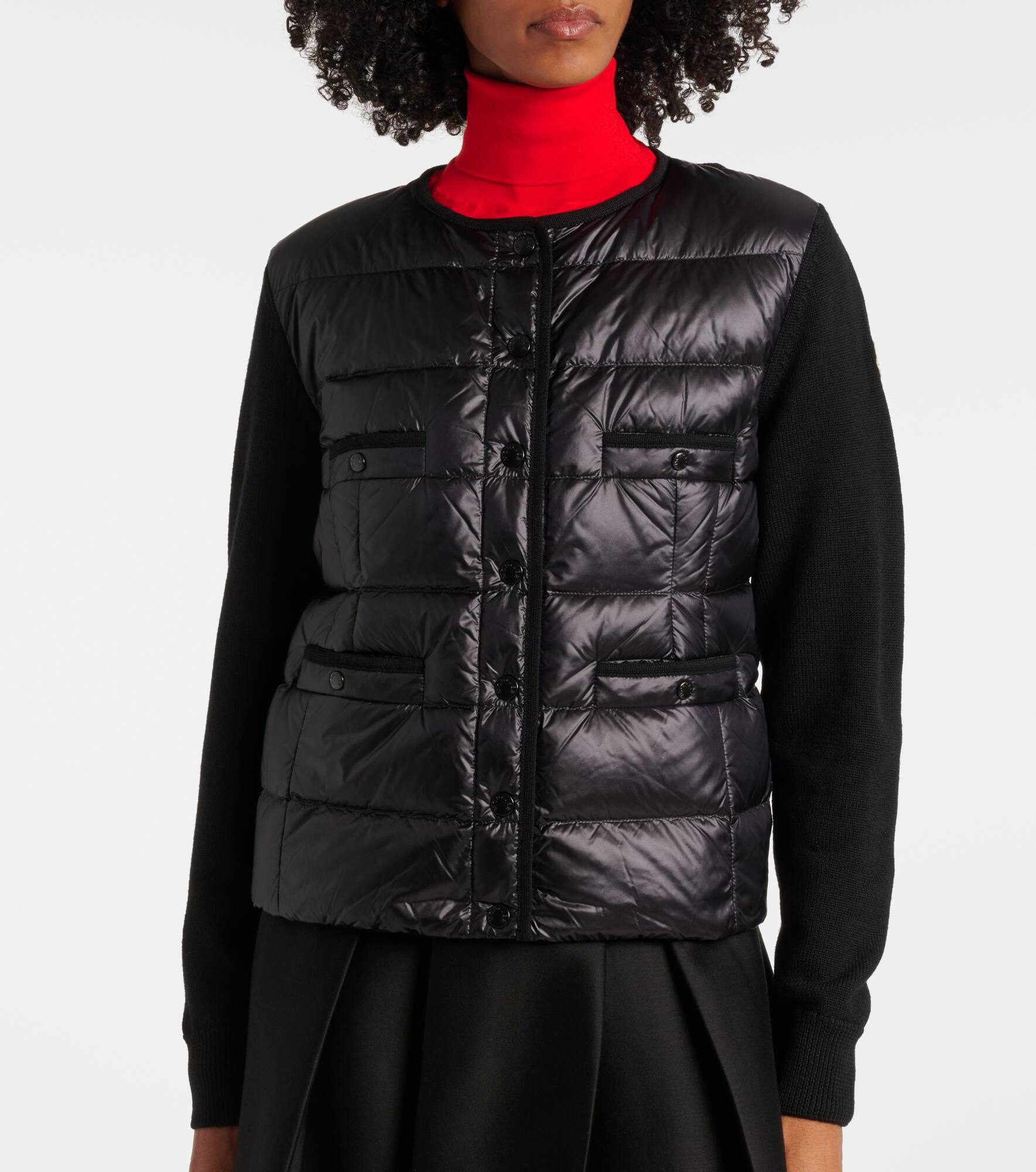 Down-paneled virgin wool cardigan - 6