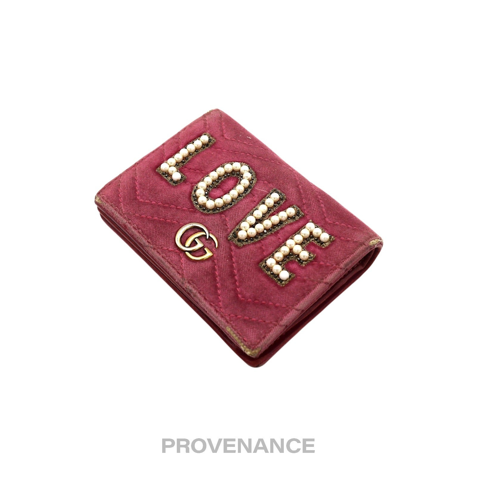 Gucci GG Marmont Card Holder Wallet - LOVE Pink Quilted - 3