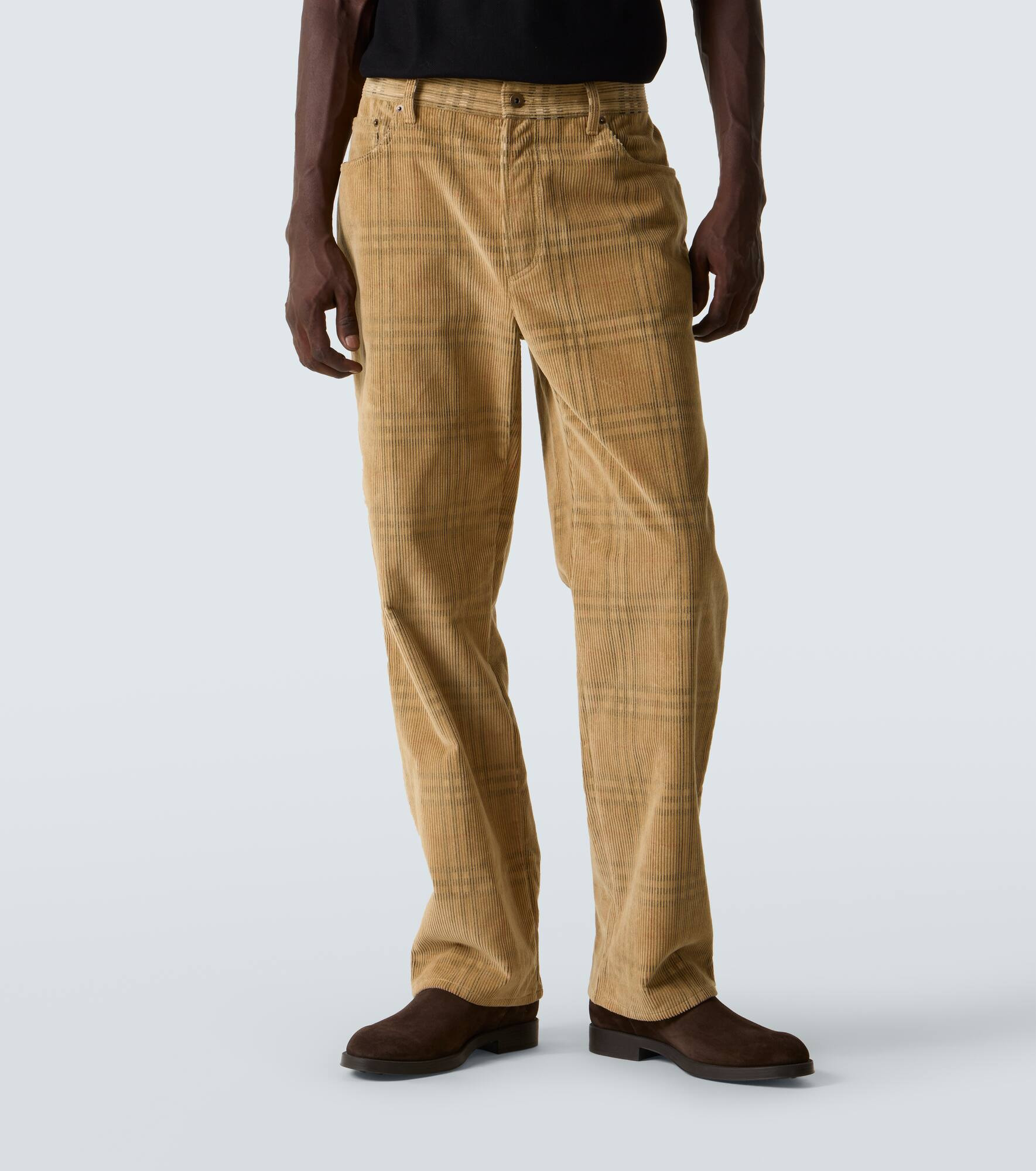 Burberry Check corduroy straight pants - 3