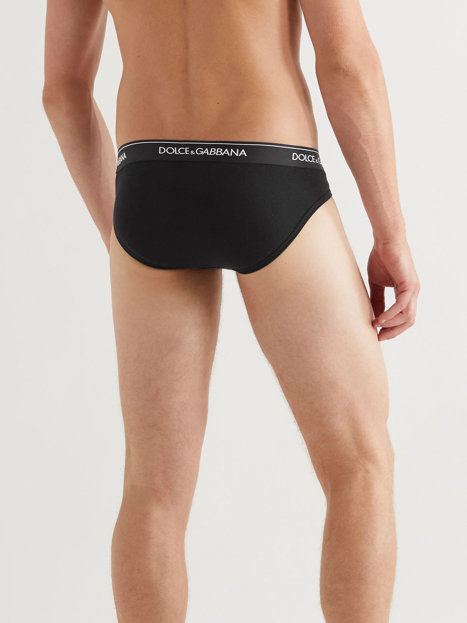 Two-Pack Stretch-Cotton Briefs Black - 3