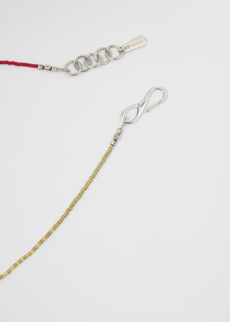 Paul Smith Khaki and Pink Beaded Necklace outlook