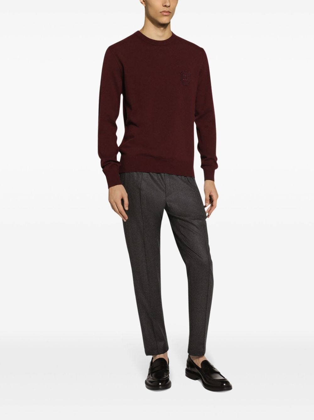 logo-patch cashmere jumper - 3