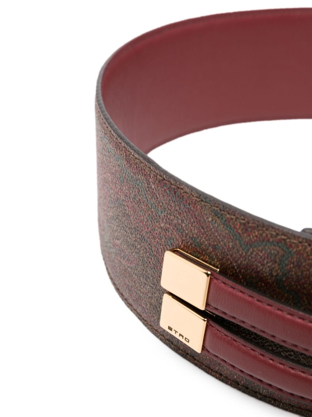 paisley-print leather belt - 2