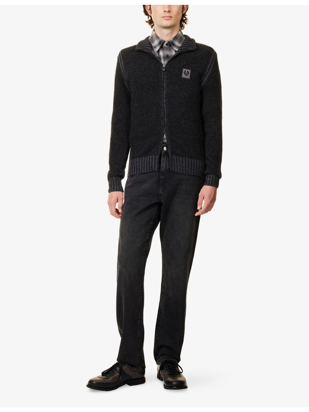 Logo-Patch Ribbed Wool Cardigan - 2