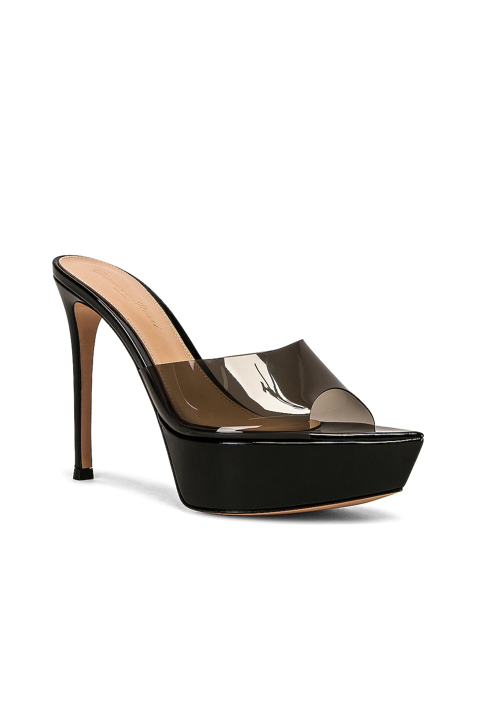 【Gianvito Rossi】 Betty PVCアンドレザーサンダル Betty PVC and leather sandals in white - Gianvito Rossi