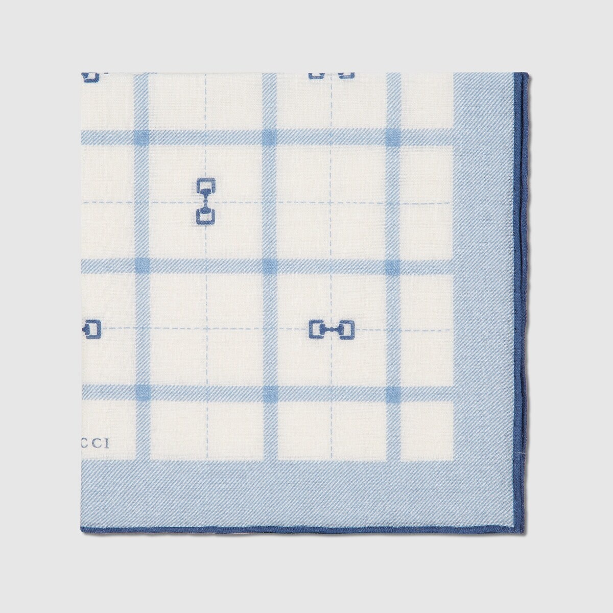 Horsebit check cotton pocket square - 2