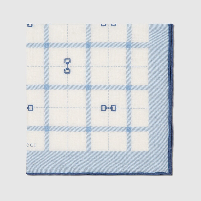 GUCCI Horsebit check cotton pocket square outlook