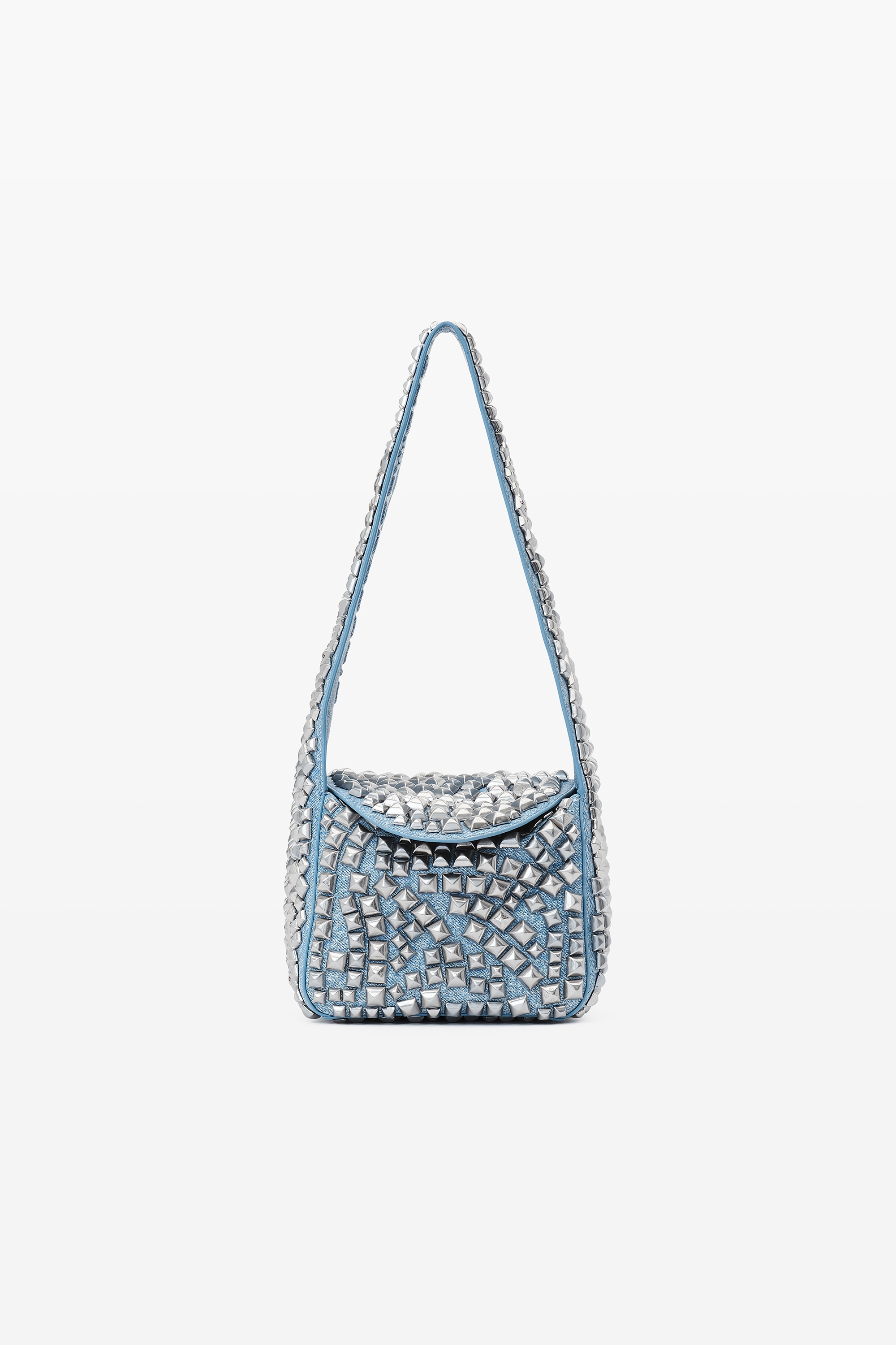 spike small hobo bag in studded leather - 1