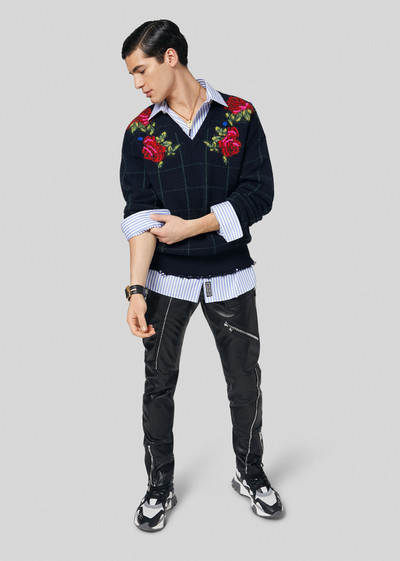 VERSACE Rose Intarsia Wool and Mohair Sweater outlook