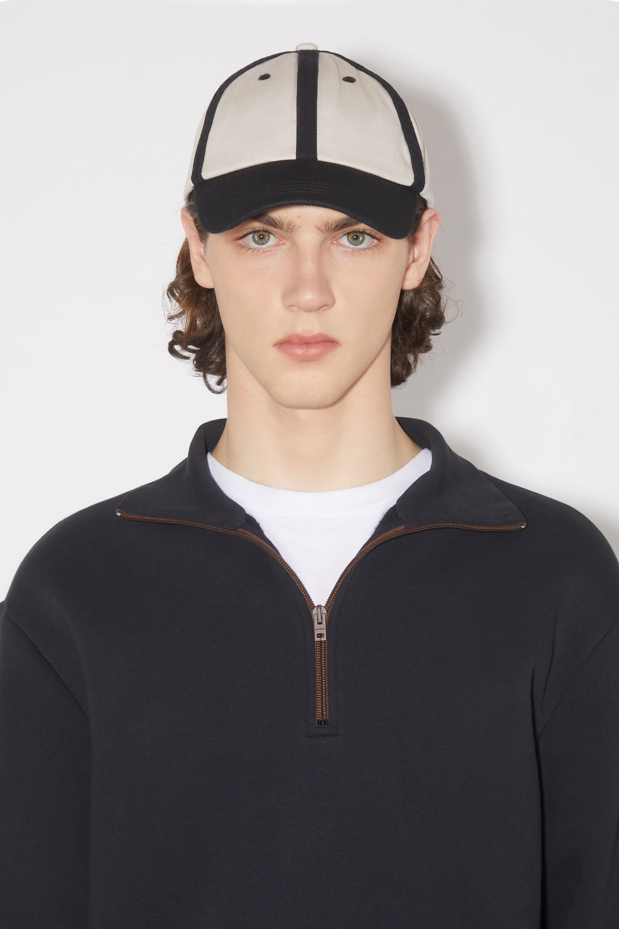 Cotton baseball cap - Black/white - 3