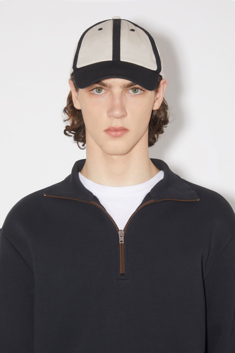 Cotton baseball cap - Black/white 3