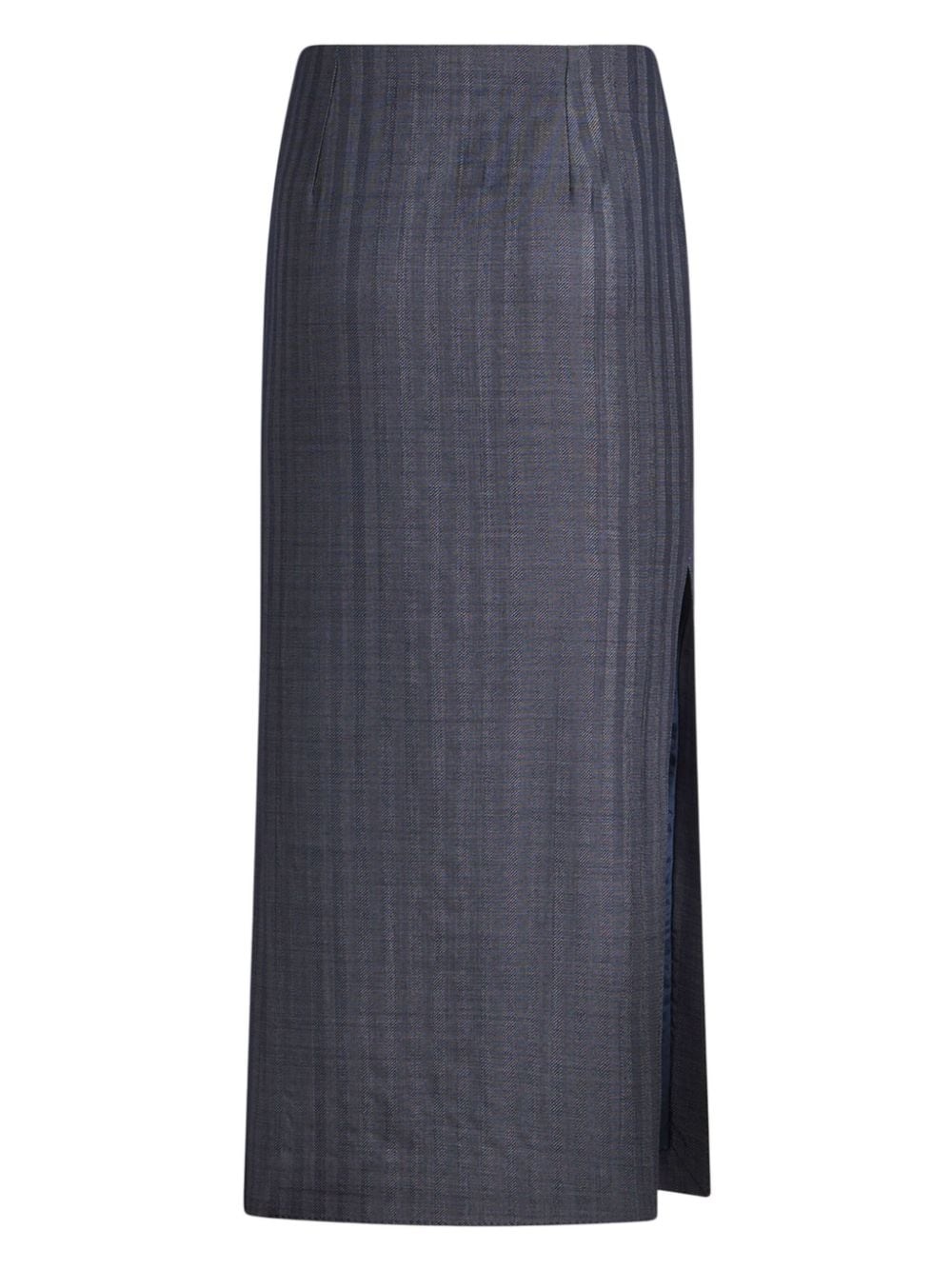 stripe-jacquard wool pencil skirt - 7