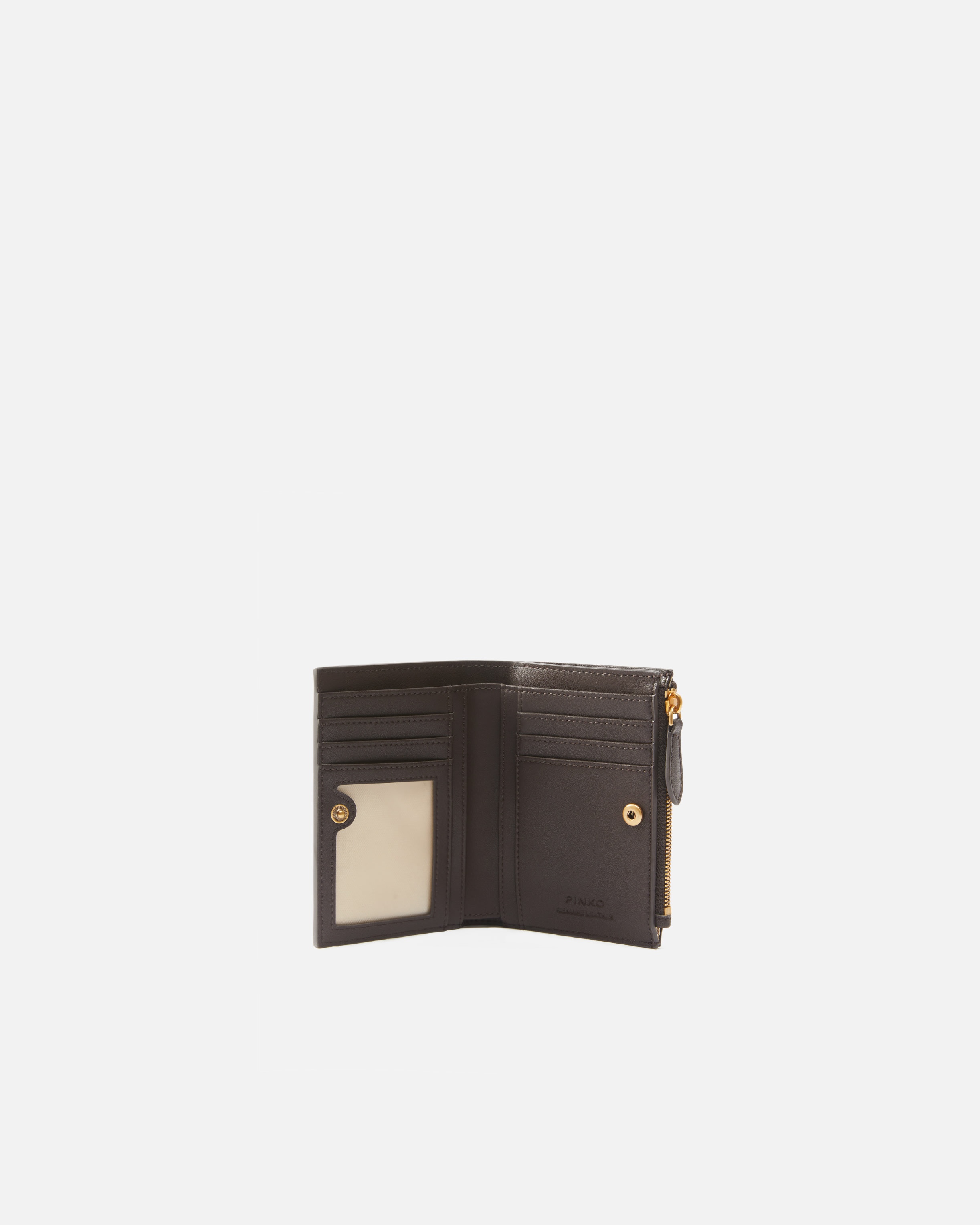COMPACT SMALL WALLET IN SMOOTH LEATHER WITH LOGO - 3