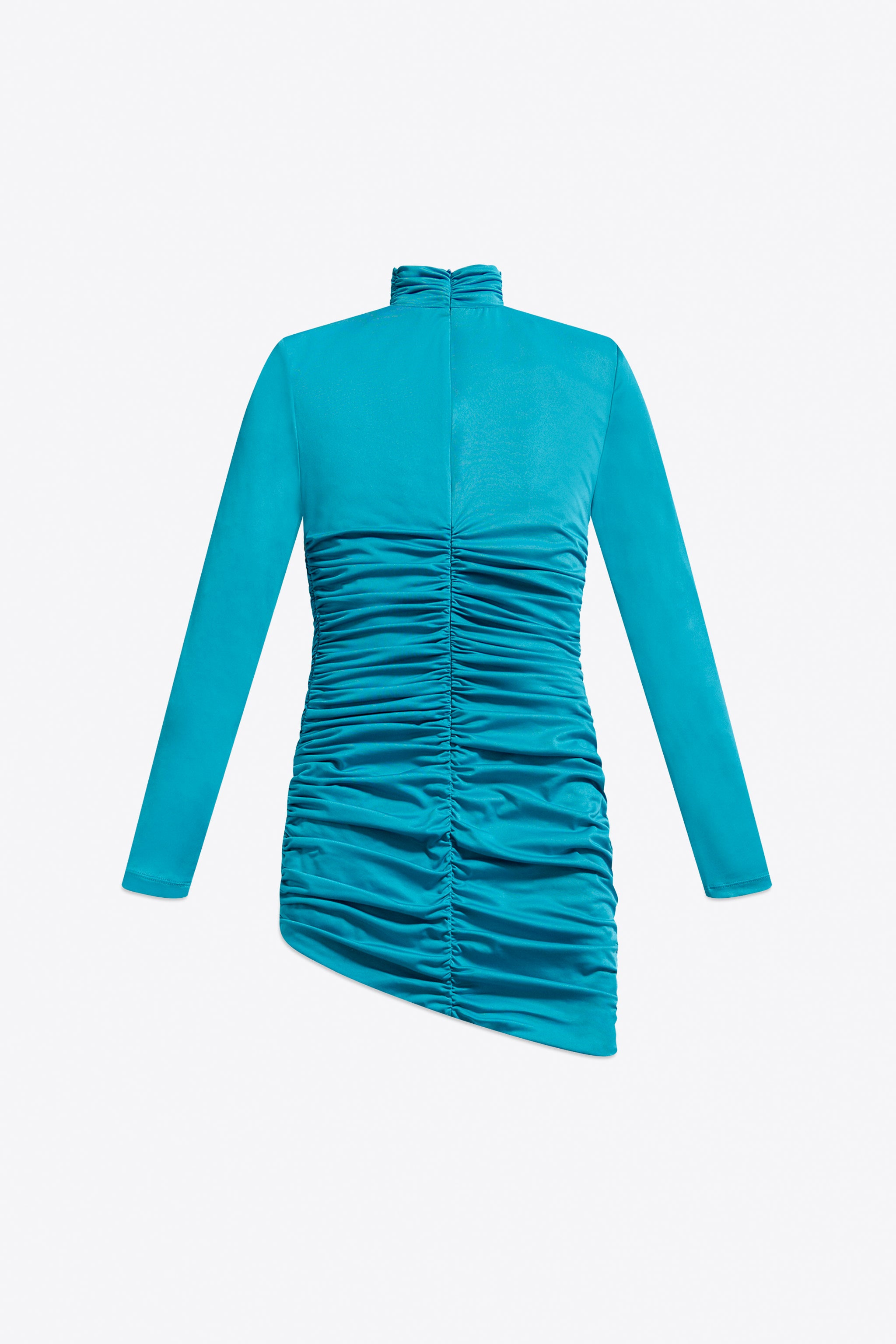 CRYSTAL CLUSTER DRAPED LONG SLEEVE MINI DRESS - 2
