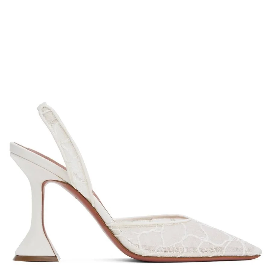Amina Muaddi Holli Lace Slingback Pumps - 1