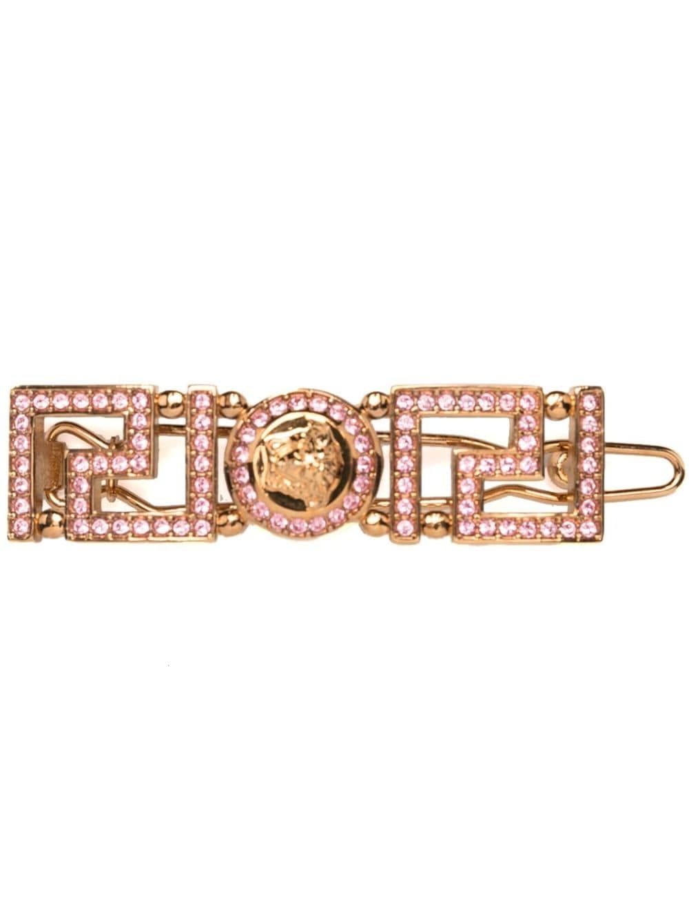 Greca Medusa rhinestone-embellished hair clip - 1