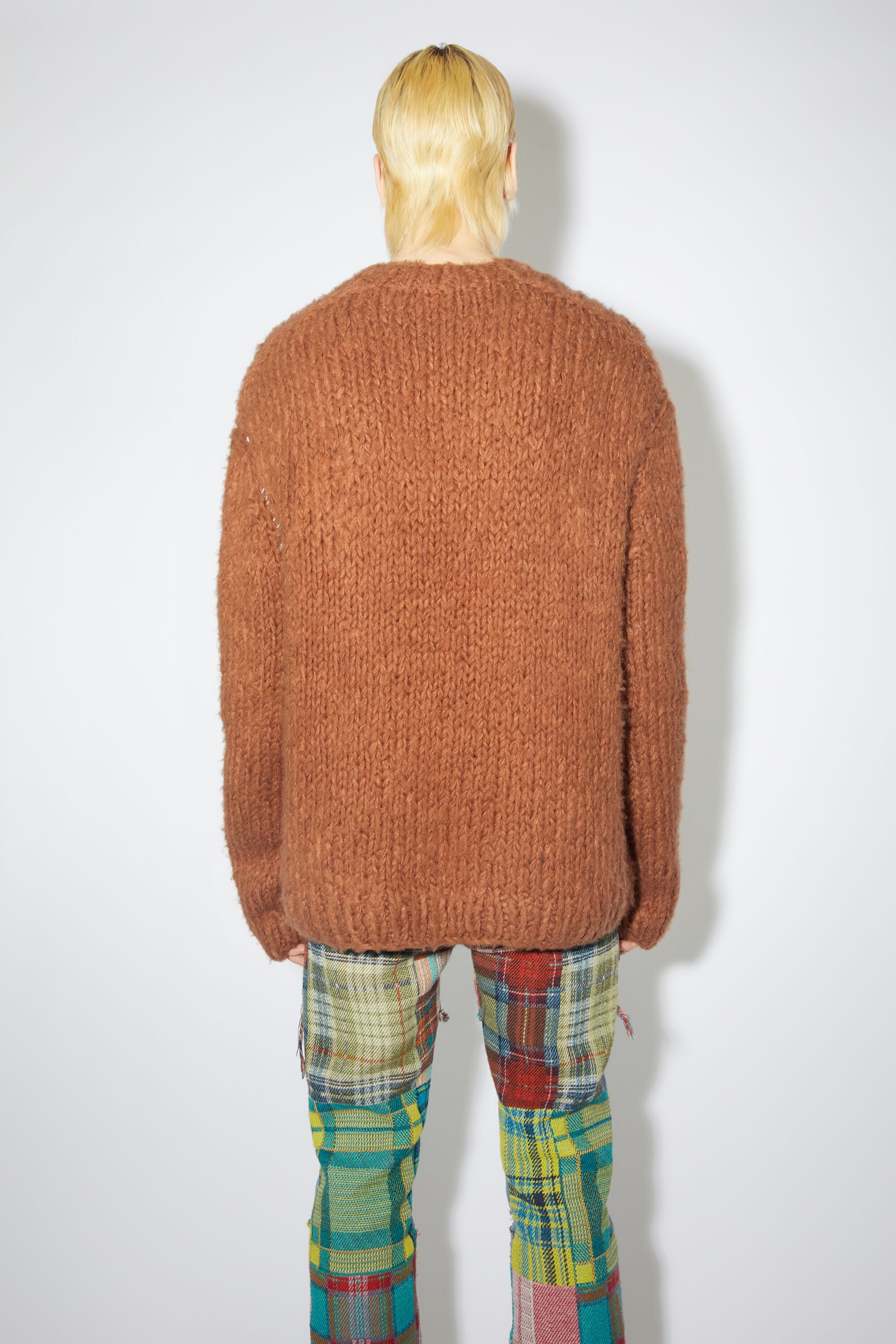 Knitted alpaca mix jumper - Ginger brown - 3