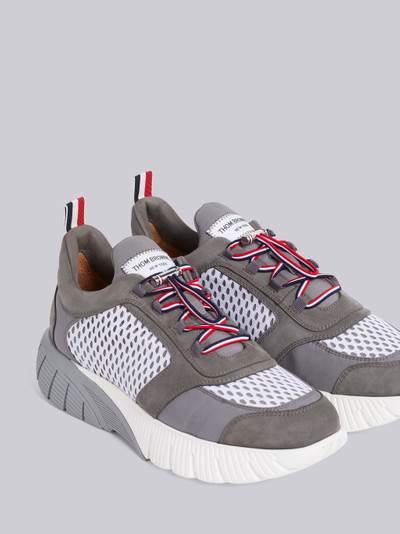 Thom Browne Medium Grey Mesh Raised Running Shoe outlook