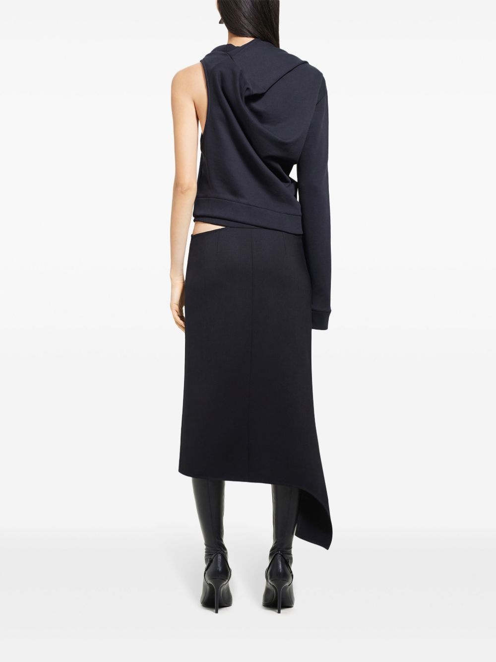 asymmetric off-shoulder sweatshirt - 4