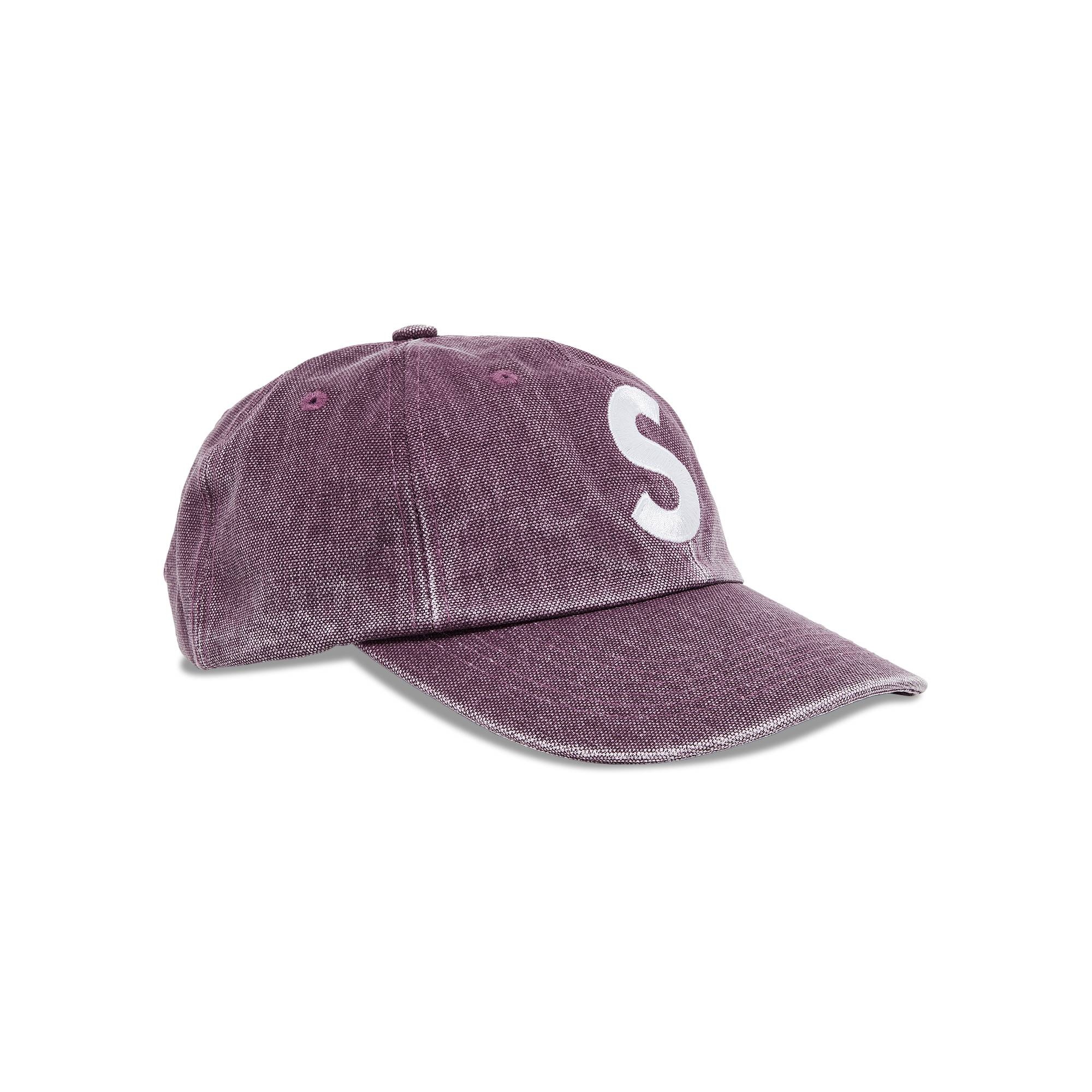 Supreme Pigment Canvas S Logo 6-Panel 'Plum' - 2