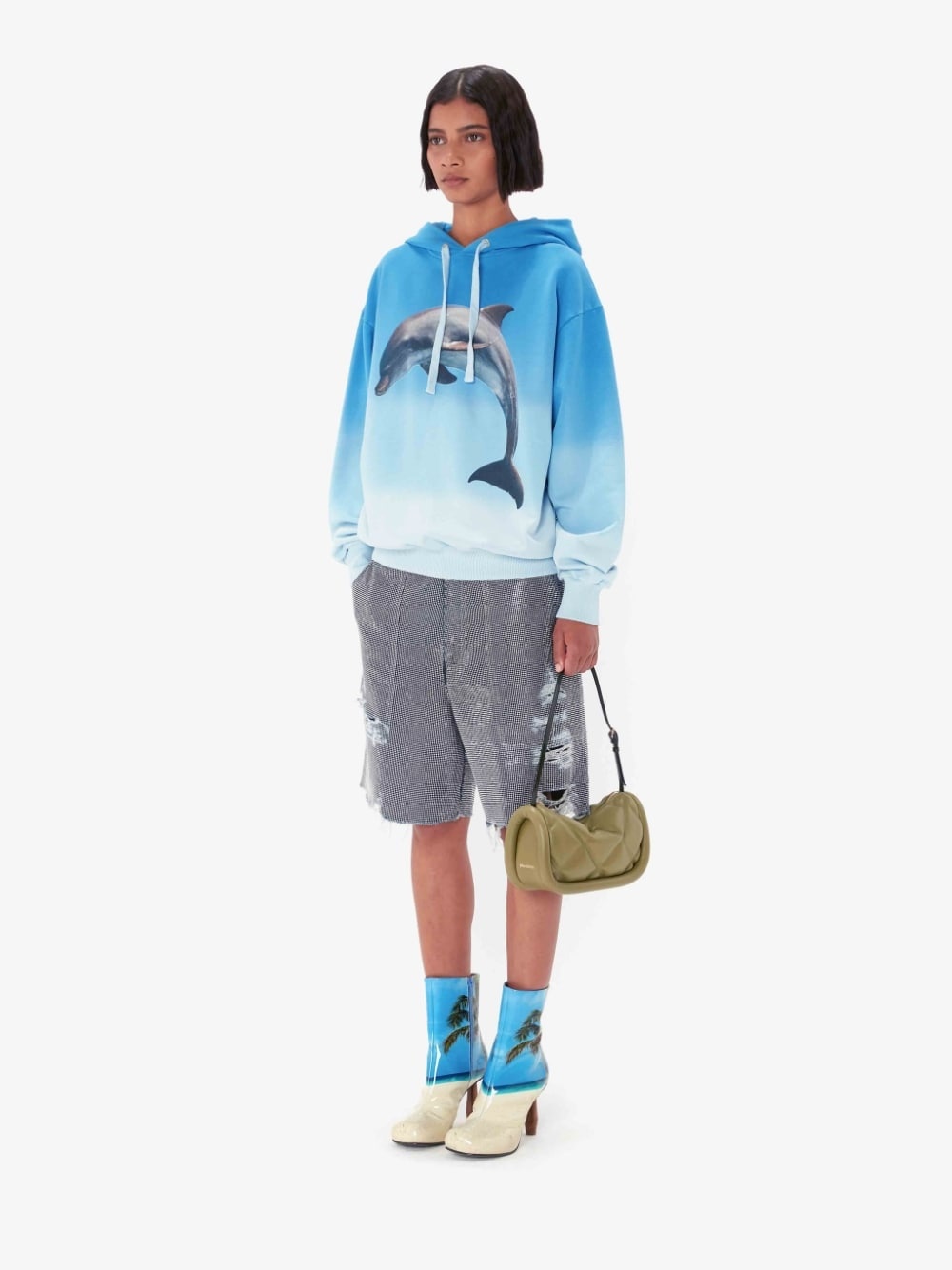 CLASSIC FIT DOLPHIN PRINT HOODIE - 4