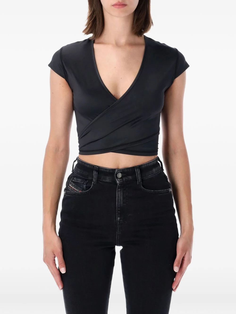 wrap-style cropped top - 1